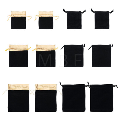 24Pcs 6 Styles Rectangle Velvet Jewelry Drawstring Bags TP-TA0001-08-1