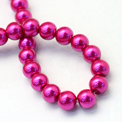 Baking Painted Pearlized Glass Pearl Round Bead Strands X-HY-Q003-10mm-17-1