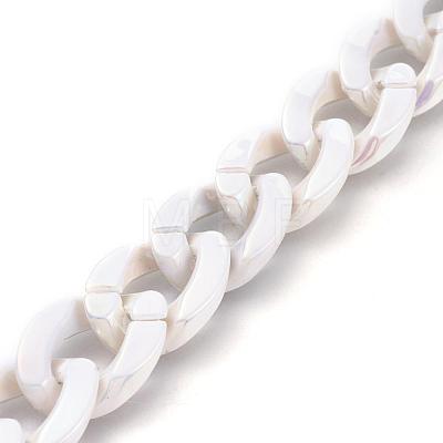 Handmade Opaque Acrylic Curb Chains AJEW-JB00579-1