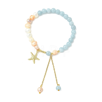 304 Stainless Steel/Alloy Charm Bracelets BJEW-JB13982-1