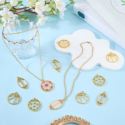 20Pcs 4 Styles Alloy Open Back Bezel Big Pendants FIND-SP0005-99-1