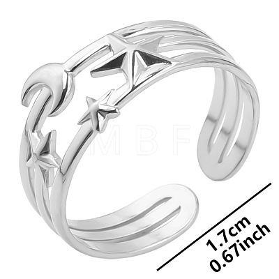 Stainless Steel Star Moon Couple Rings AK5692-1-1