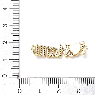 Mother's Day Brass Micro Pave Clear Cubic Zirconia and Enamel Links KK-T084-02G-1