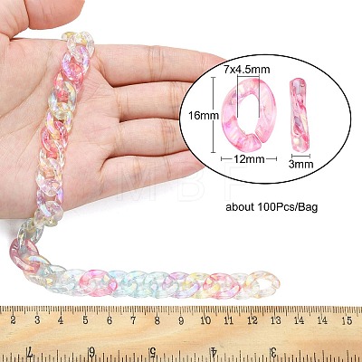 Rainbow Color Plated Transparent Acrylic Linking Rings FIND-CJC0015-24-1