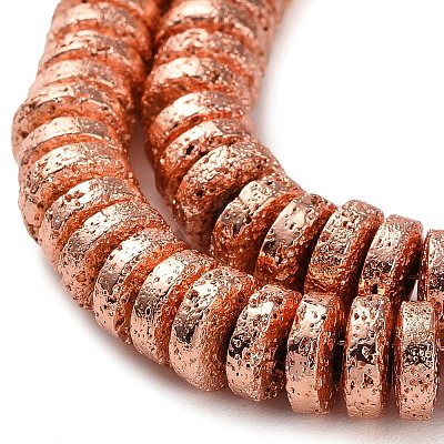 Electroplated Natural Lava Rock Beads Strands G-I360-A03-03-1