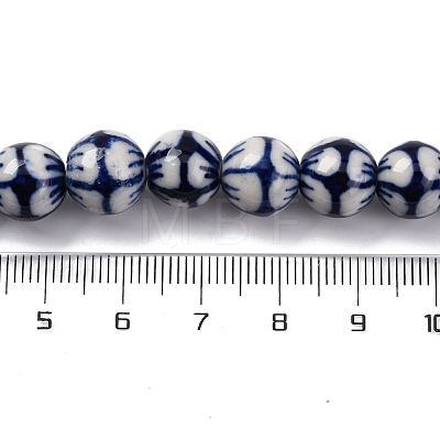 Handmade Blue and White Porcelain Beads Strands PORC-I027-03I-1