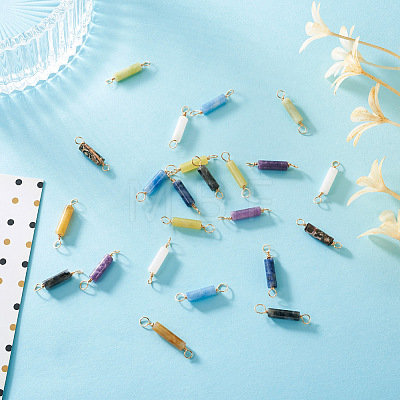 Fashewelry 36Pcs 9 Styles Natural Gemstone Connector Charms FIND-FW0001-34-1