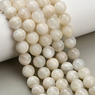 Natural White Moonstone Beads Strands G-L664-A01-10mm-1