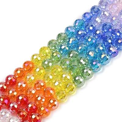 Electroplate Glass Beads Strands EGLA-D300-06-8mm-1