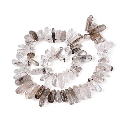 Natural Green Lodolite Quartz/Garden Quartz/Green Phantom Quartz Beads Strands G-N362-16A-01-1