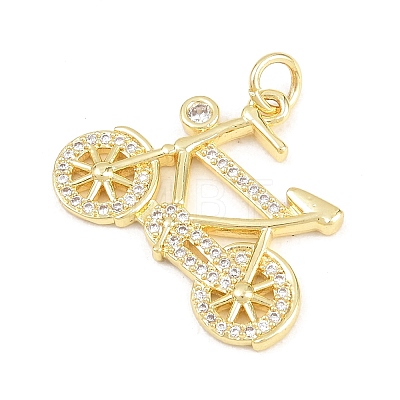 Brass Micro Pave Cubic Zirconia Pendants KK-F938-39G-03-1