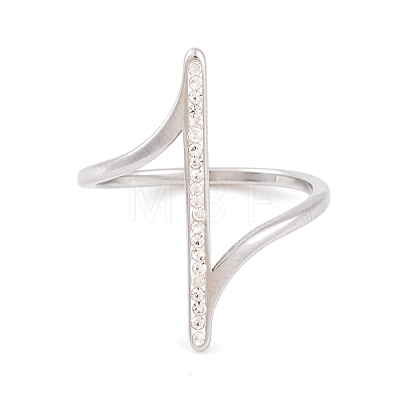 304 Stainless Steel Thin Curve Finger Ring for Women RJEW-C086-25-P-1