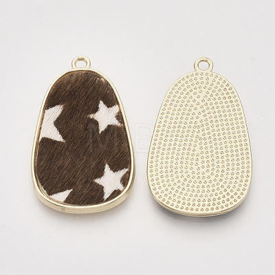 Eco-Friendly Cowhide Leather Pendants X-FIND-N049-03G-1