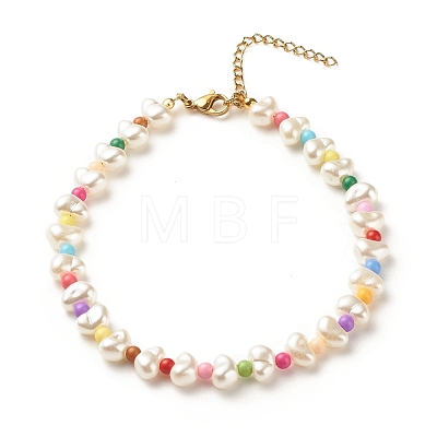 ABS Plastic Pearl & Acrylic Beaded Bracelets & Anklets & Necklaces SJEW-JS01238-1