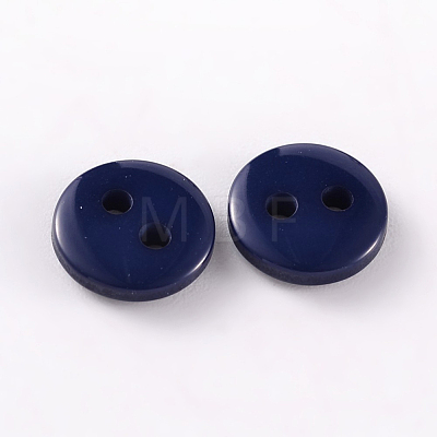 2-Hole Flat Round Resin Sewing Buttons for Costume Design BUTT-E119-18L-11-1