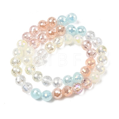 Electroplate Glass Beads Strands EGLA-D300-06-8mm-20-1