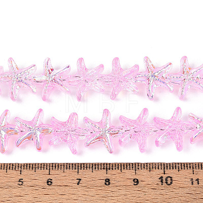 Baking Paint Electroplate Transparent Glass Beads Strands EGLA-N017-07-A04-1