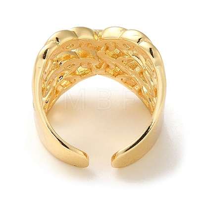 Rack Plating Brass Open Cuff Rings for Women RJEW-M162-13G-1