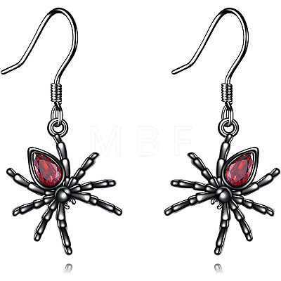 Spider Zinc Alloy Rhinestone Dangle Earrings FS-WGFA087-01-1
