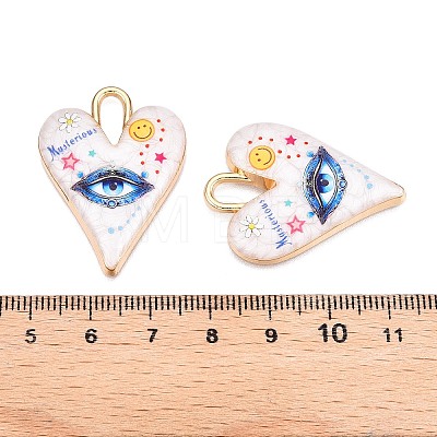 Printed Rack Plating Alloy Enamel Pendants ENAM-T020-01A-1