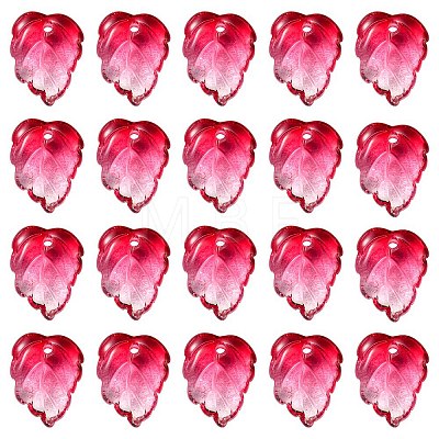 Autumn Theme Two-Tone Transparent Glass Charms GLAA-YW0001-53D-1