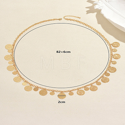 Vintage Alloy Coin Tassel Long Necklaces for Women EV2148-1