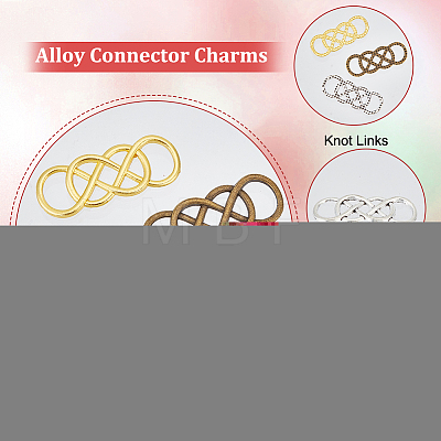 Olycraft 120Pcs 3 Colors Alloy Connector Charms FIND-OC0002-52-1