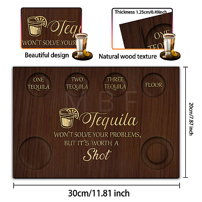 Wood Shot Glasses Tray AJEW-WH0423-003-1