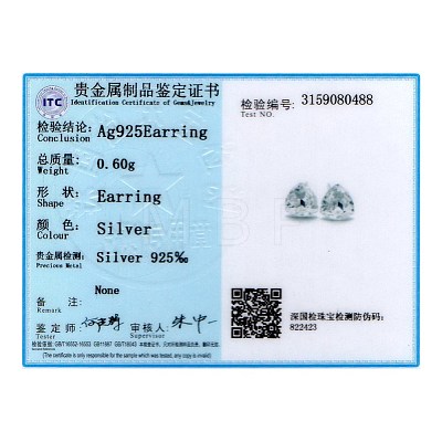 925 Sterling Silver Stud Earrings EJEW-BB30627-G-1