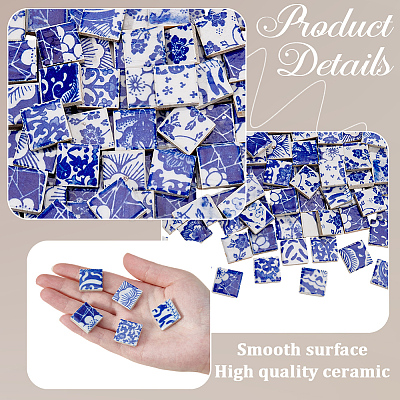 500G 5 Styles Handmade Porcelain Cabochons PORC-SP0001-21-1