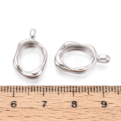 Irregular 925 Sterling Silver Blank Bezel Cup Pendant Cabochon Settings STER-T008-85P-1