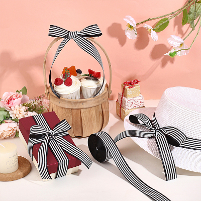 Polyester Stripe Ribbon OCOR-WH0078-507B-1