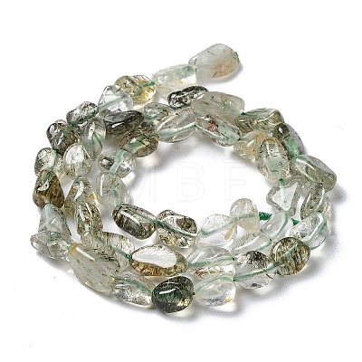 Natural Green Rutilated Quartz Beads Strands G-I351-A09-1