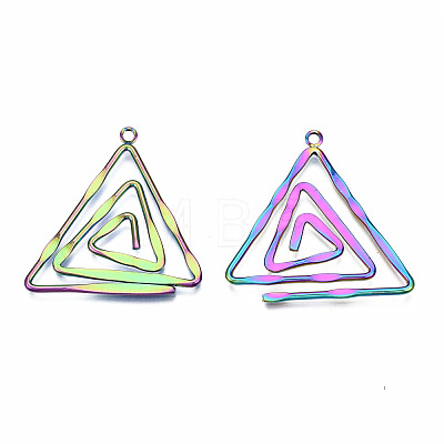 Eco-Friendly Rainbow Color Iron Pendants IFIN-N009-017-RS-1