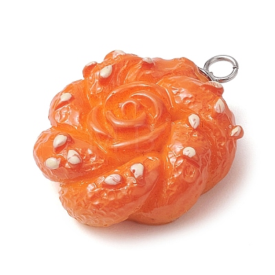 6Pcs 6 Styles Resin Imitation Food Pendants PALLOY-JF02749-1