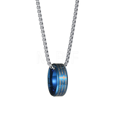 Easter 201 Stainless Steel Egraved Bible Ring Pendant Necklaces FS-WG704A1-03-1