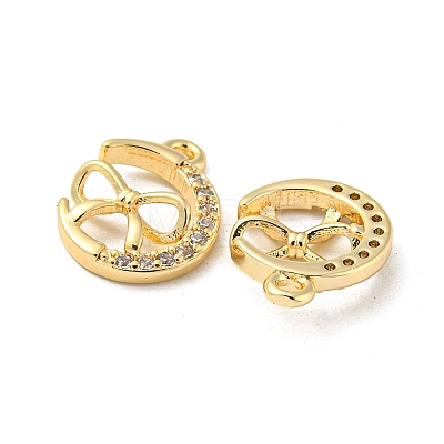 Brass Micro Pave Cubic Zirconia Charms KK-H460-58G-1