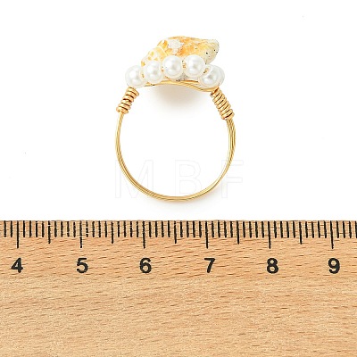 Natural Sea Shell Finger Rings RJEW-JR01058-1