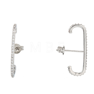 Brass with Crystal Rhinestone Stud Earrings EJEW-D252-01P-1