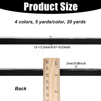 20 Yards 4 Colors Polyester with Matallic Lip Cord Trim OCOR-GL0001-45-1