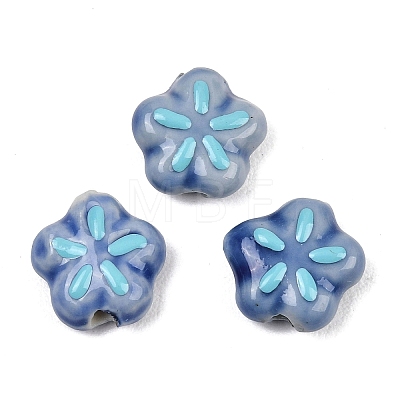 Handmade Porcelain Enamel Beads PORC-G016-07O-1