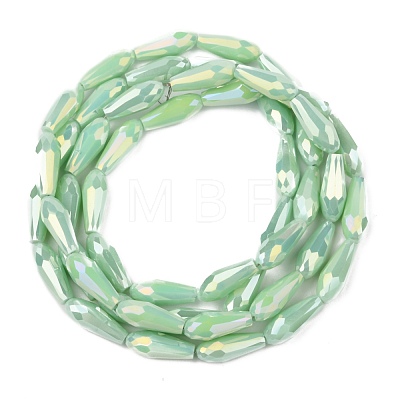 Electroplated Opaque Glass Beads Strands EGLA-L015-FR-B-01-1