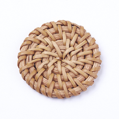 Handmade Reed Cane/Rattan Woven Beads WOVE-X0001-14-1