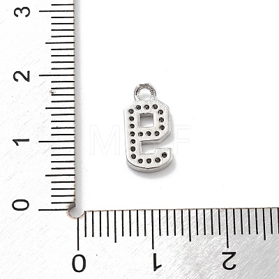 Brass Micro Pave Clear Cubic Zirconia Pendants ZIRC-I067-02J-1