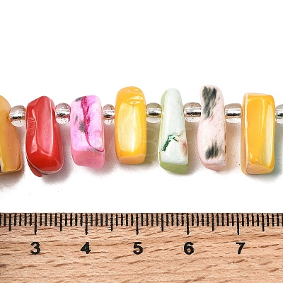 Dyed Natural Trochid Shell/Trochus Shell Beads Strands BSHE-A002-03B-1