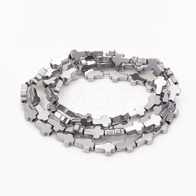 Vacuum Plating Non-magnetic Synthetic Hematite Beads Strands G-I276-10A-1