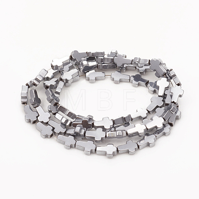 PVD Vacuum Plating Non-magnetic Synthetic Hematite Beads Strands G-I276-10A-1