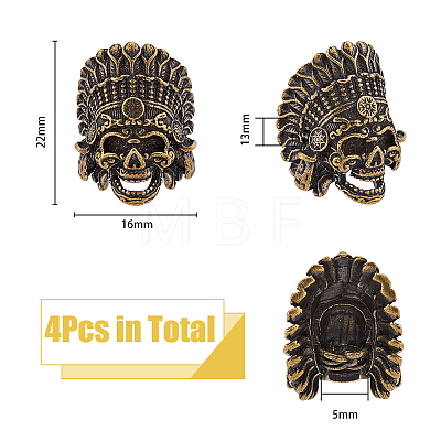 SUPERFINDINGS 4Pcs Tibetan Style Alloy European Beads TIBEB-FH0001-40AB-1