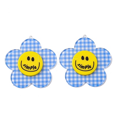 Opaque Printed Acrylic Big Pendants OACR-B053-01D-1