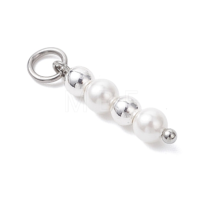 Shell Pearl with Synthetic Non-magnetic Hematite Pendants PALLOY-JF04716-1